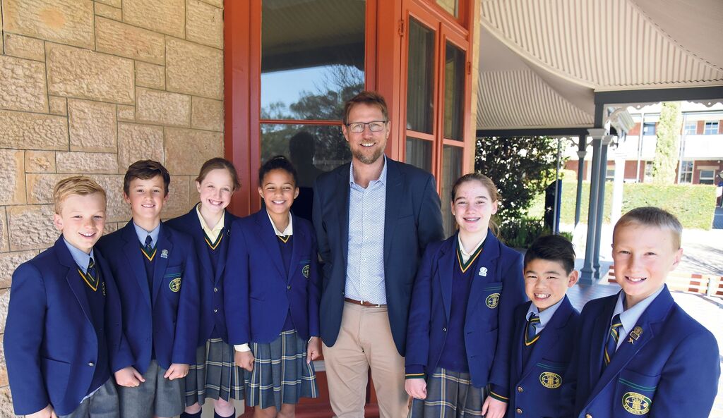 Dr Harris with Junior School students