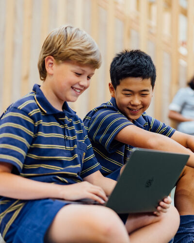 Middle School Students on laptop