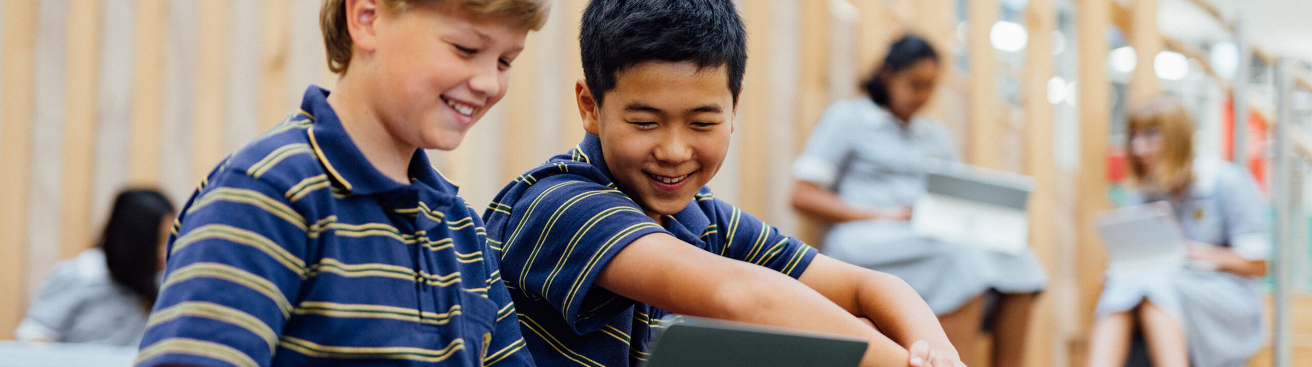 Middle School Students on laptop