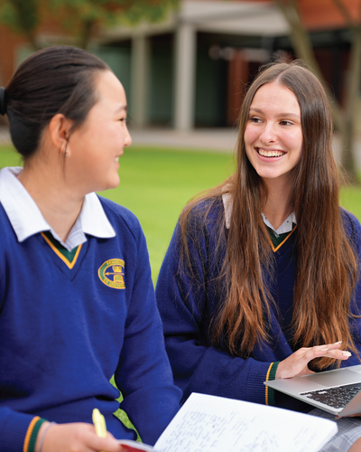 Senior students talking outside thumbnail