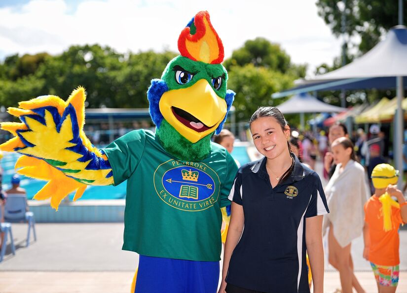 Pembroke Phoenix with Chloe Allen 2024 who first pitched a phoenix in the School wide competition