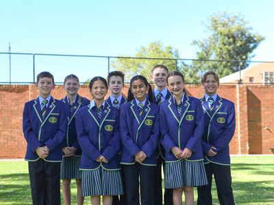 JS Captains standing together on Upper Primary Lawns Fedb 26