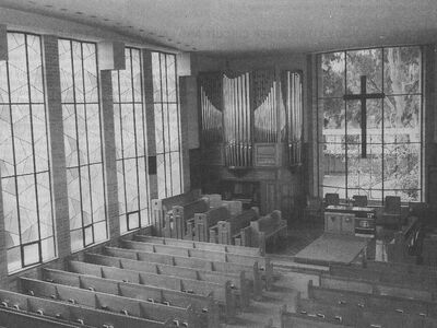 The R A Cook Chapel in 1989, richly enhanced by the beautiful new pipe organ which resulted from the support of the whole School community