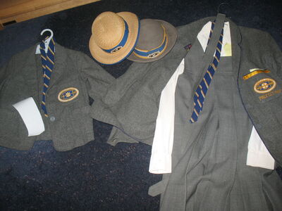 Girton uniform and 1967 prefect jacket