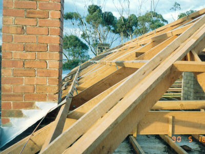Original roof line rebuilt in May 1990 at Old Watalunga