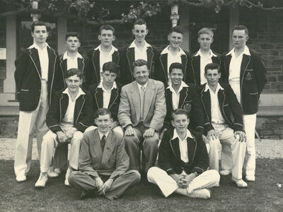 King's Cricket First XI in 1956
