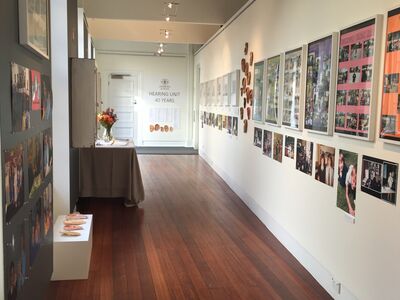 Display marking the Pembroke Hearing Unit's 40th anniversary