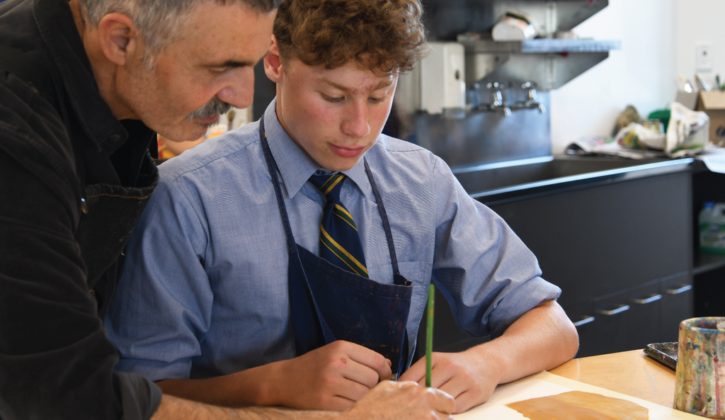 Artist in residence with student