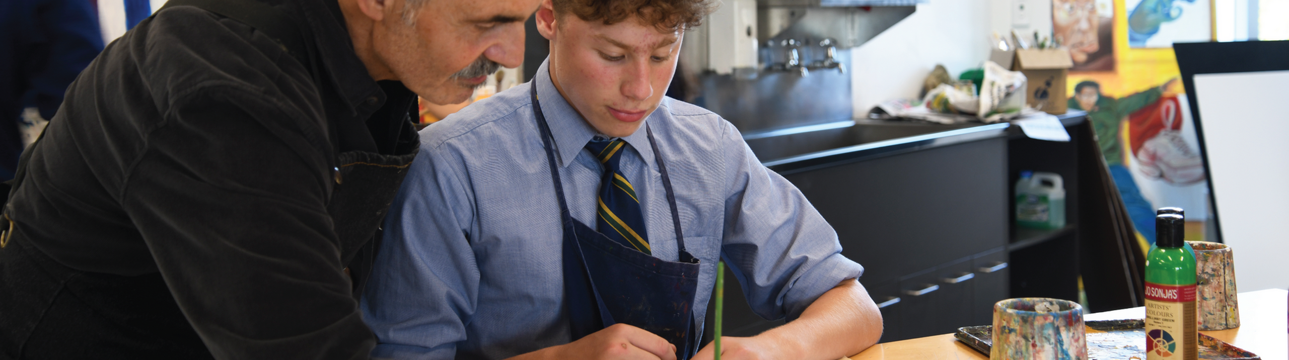 Artist in residence with student