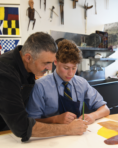 Artist in residence with student thumbnail