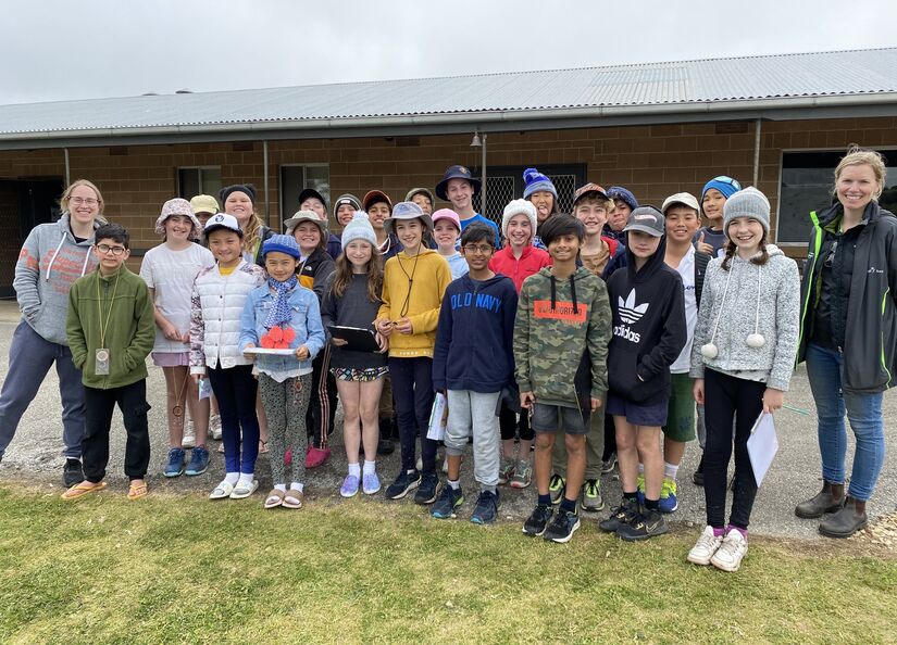 Mrs Barber and her group about to set off on an orienteering course